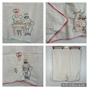Hand-Embroidered Linens Police Vintage